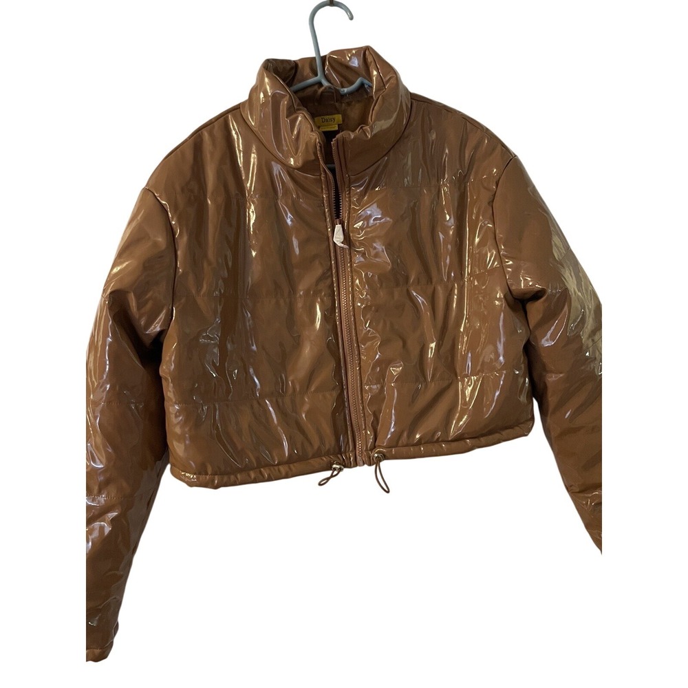 Daisy Brown Puffer Jacket Cropped Size L contemporary style